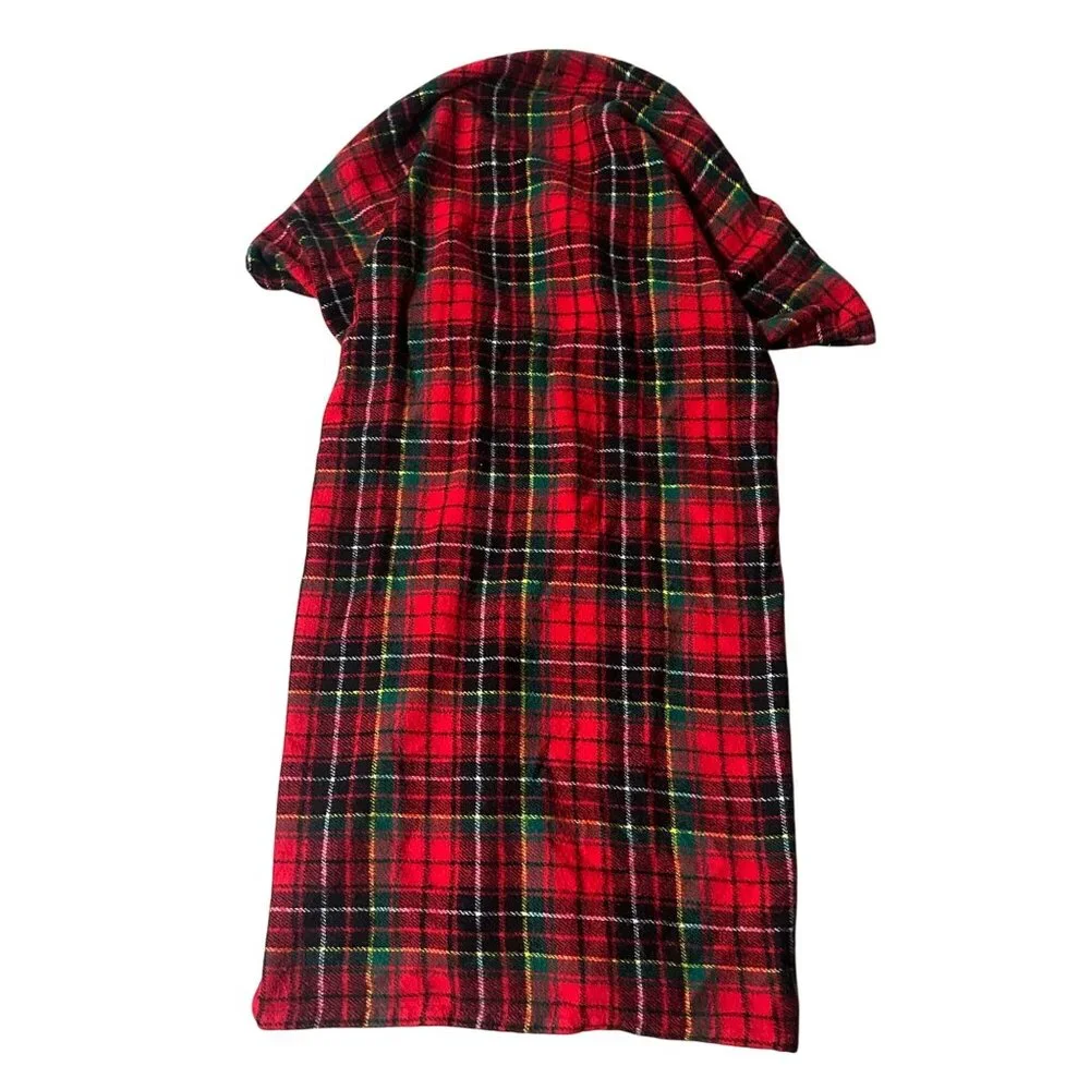 Vintage Tennessee Woolen Mills Red Plaid Stadium Blanket Acrylic USA Snuggle